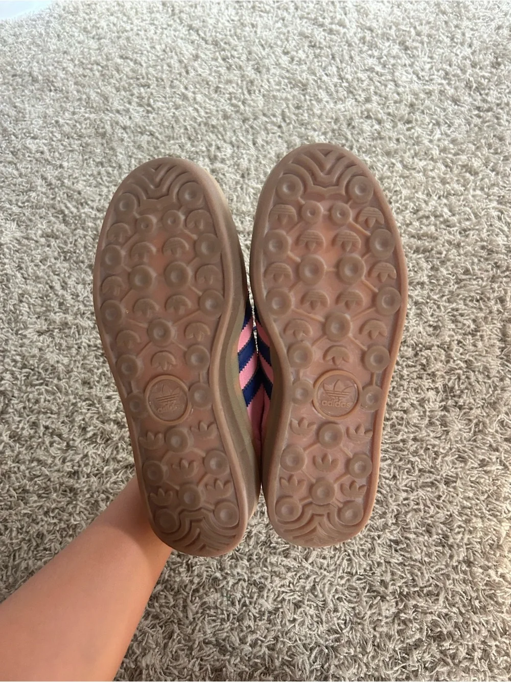 Adidas Pink and Navy Platform Sneakers